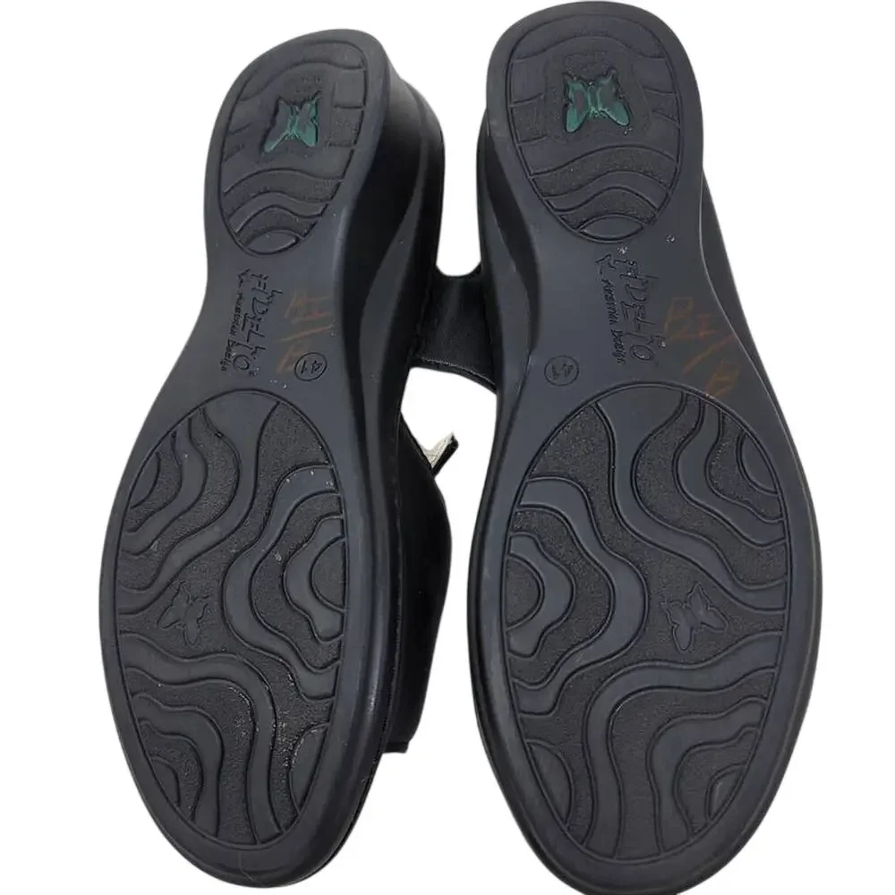 Fidelio Gilda G Black Soft Leather Adjustable Comfort Women's Sandals 41-10.5/11